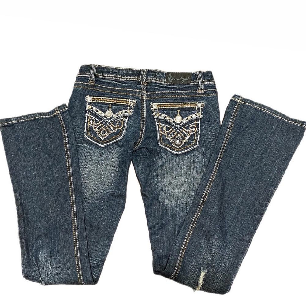 SoungGirl Embellished Low Rise Boot Cut Jeans Size 1